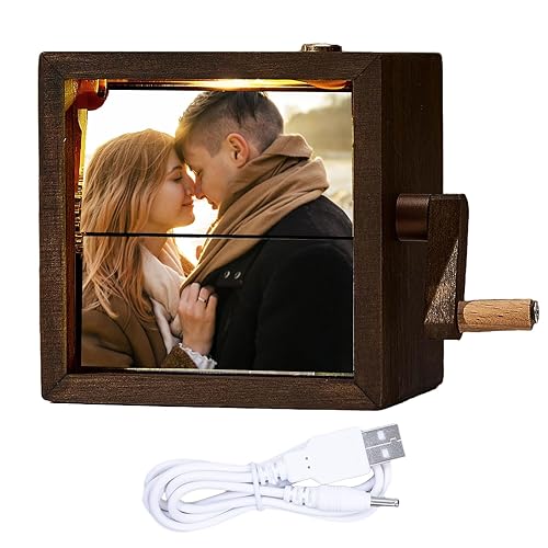BoxMemories Charmed Love®- Caixa de fotos memorável personalizada a manivela e Led