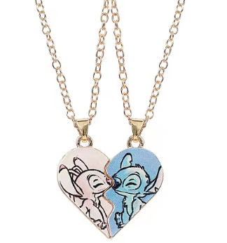 Par de Colar Lili & Stich Ohana Love- Estejam sempre conectados