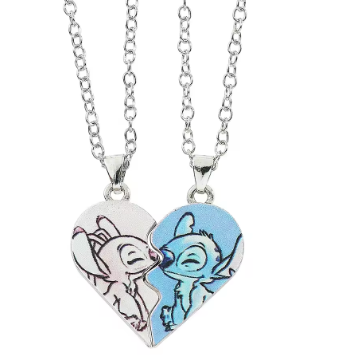 Par de Colar Lili & Stich Ohana Love- Estejam sempre conectados