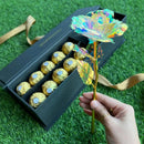 Rosa Galáxia Charmed Banhada a Ouro - Pague 1 e Leve 5 de BRINDE - O Presente Perfeito!