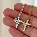 Colar Cruz & Coroa Charmed Love- Banhado a ouro e Prata+ PULSEIRA DE BRINDE