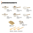 CookPrime Ceramic 13 – Jogo de Panelas Premium a Gás ( Kit completo, antiaderente, revestimento cerâmico)