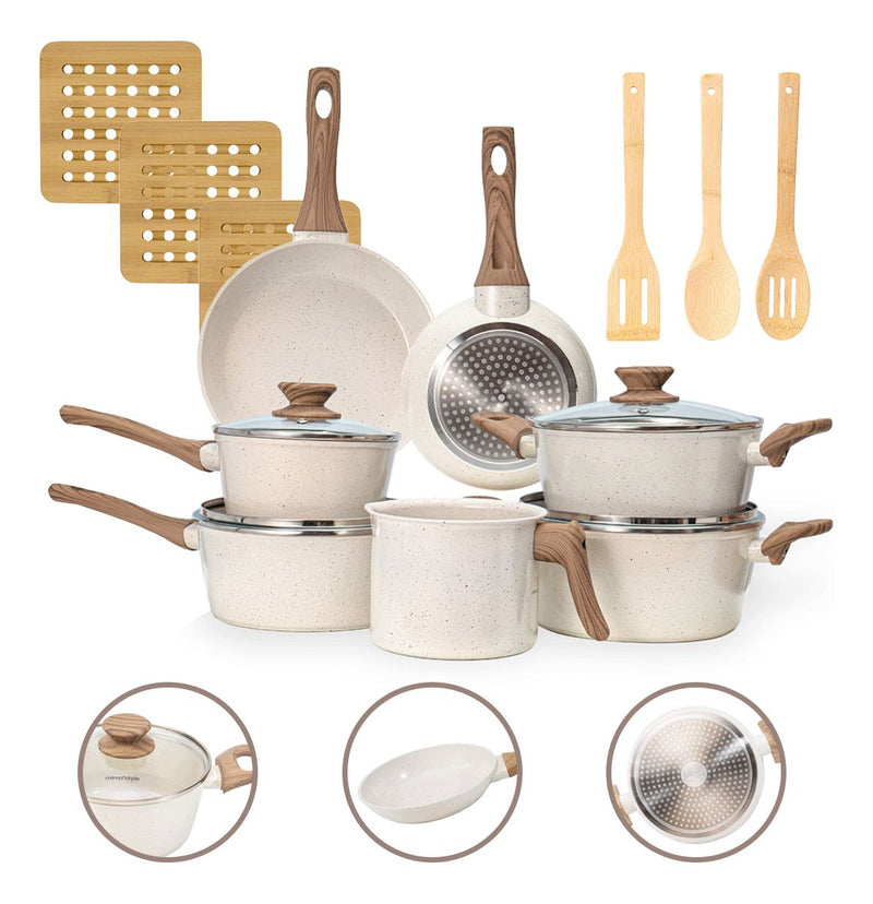 CookPrime Ceramic 13 – Jogo de Panelas Premium a Gás ( Kit completo, antiaderente, revestimento cerâmico)